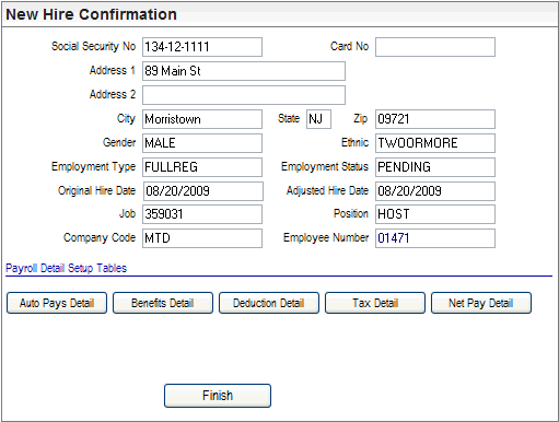 New Hire Confirmation