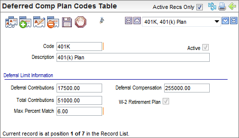 Deferred Comp Plan Code