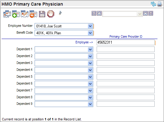 Employee HMO Primary Care Provider Detail