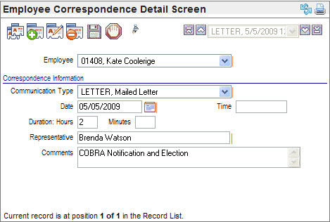 Employee Correspondence Detail