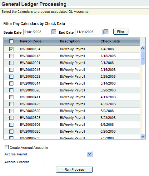 General Ledger Processing