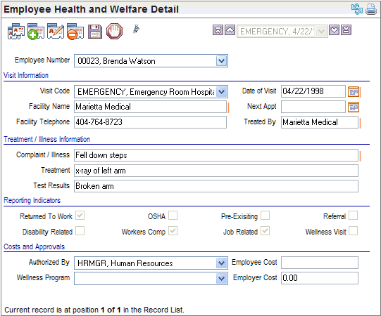 Employee Health and Welfare Detail