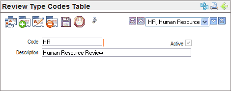 Review Type Code
