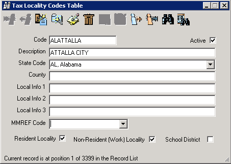 Tax Locality Code