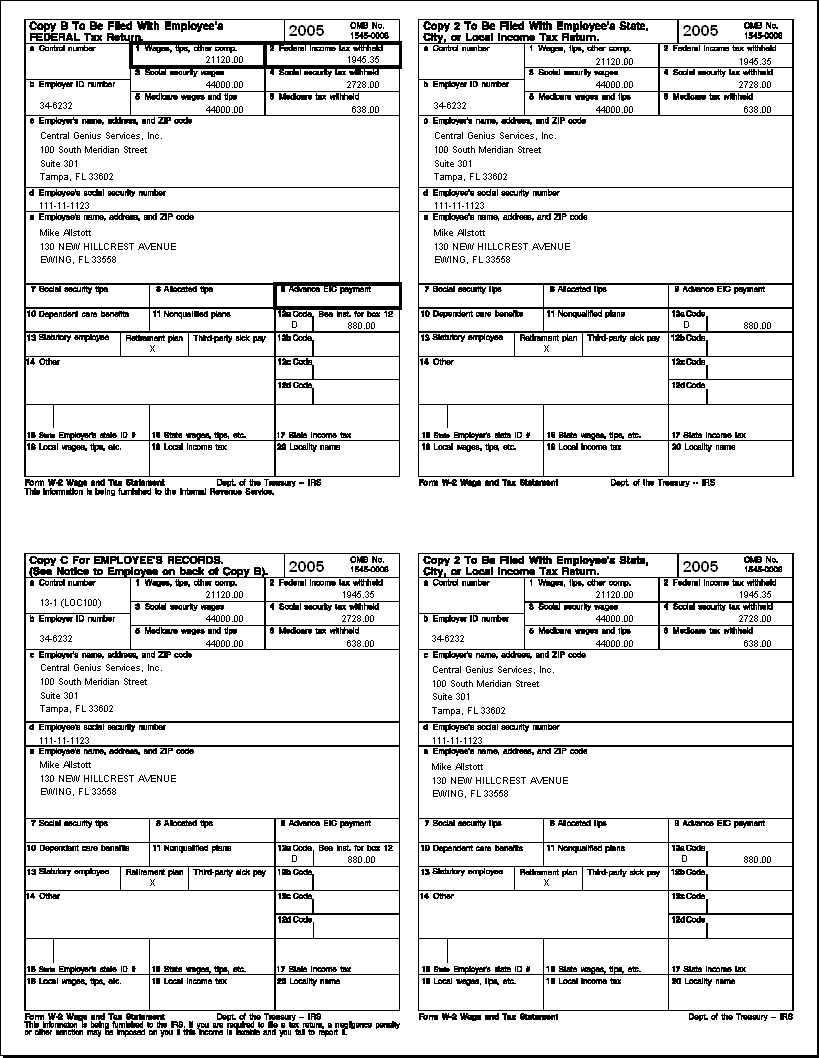 Year-End W-2 Employee Forms (P), PAY00711P