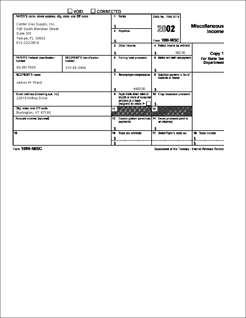 Year End 1099 Misc State Copy 1 Forms P