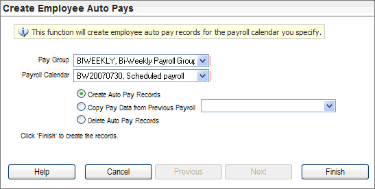 Create Employee Auto Pays