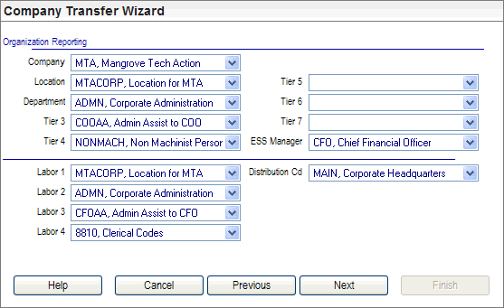 Employee Company Transfer Wizard, Step 3