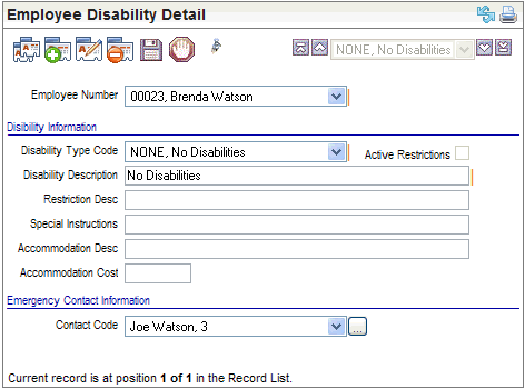 Employee Disability Detail