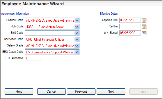 Panel 4 of the Employee Maintenance Wizard