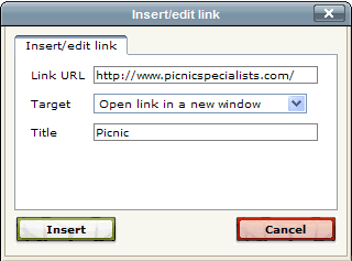 Insert Hyperlink