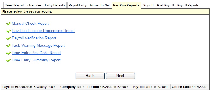 Pay Run Reports