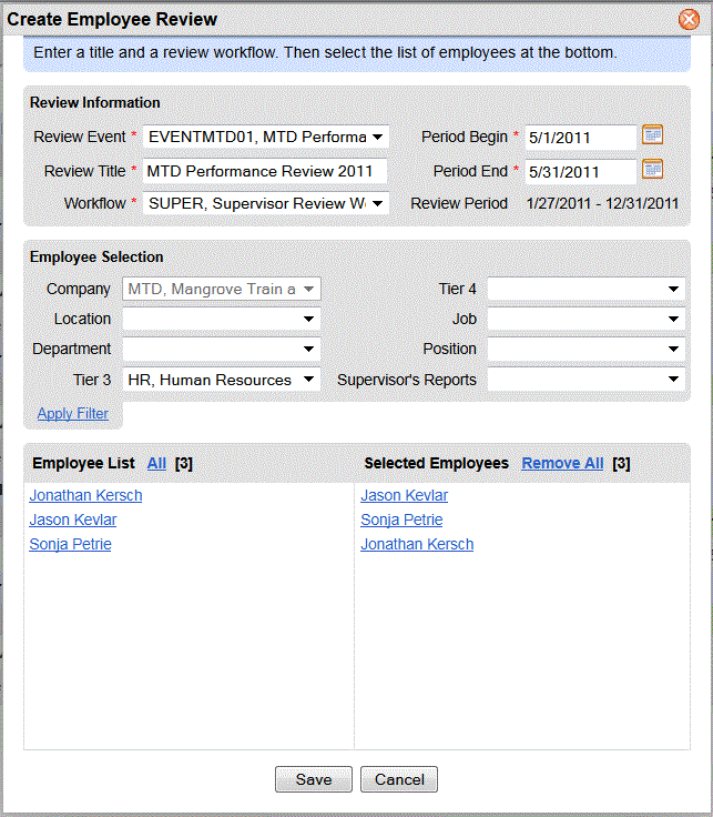 Create Employee Review Workflow