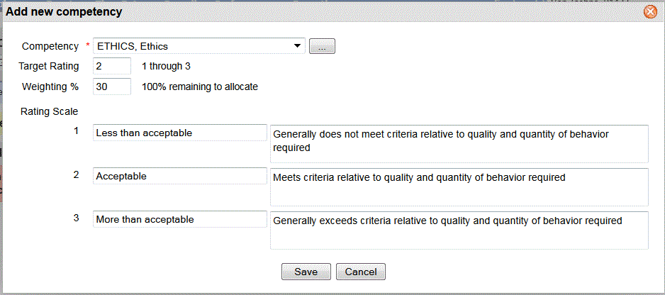 Add the First Competency to the Talent Profile