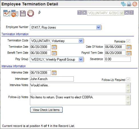 Employee Termination Detail