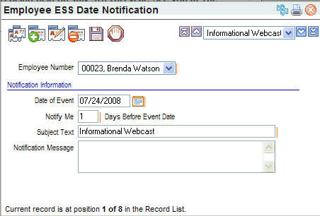 Employee ESS Date Notification