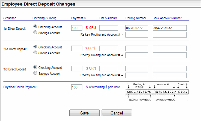 Employee Direct Deposit Changes