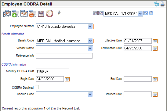 Employee COBRA Detail