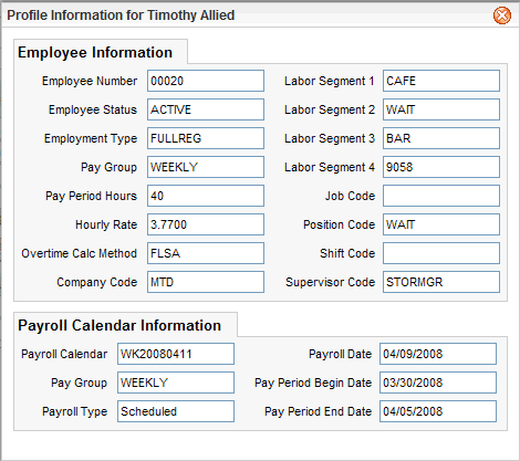 Employee Profile View