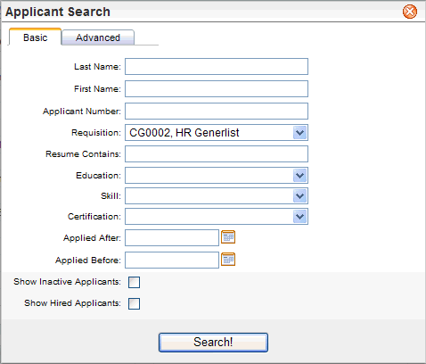 Applicant Search